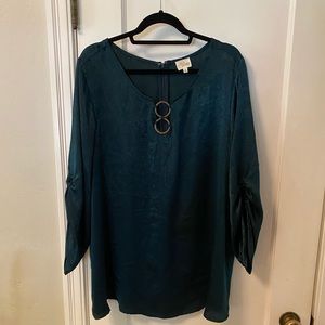 Silky jewel green 3/4 sleeve top